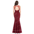 2016 GK sem mangas Sexy Wine Red Mermaid Aquecido Sequined Prom Dress GK000013-1